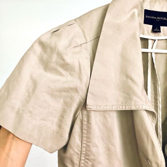 BANANA REPUBLIC FACTORY Cotton/Linen Short Sleeve Lightweight Blazer/‎ Sz S - Picture 3 of 6